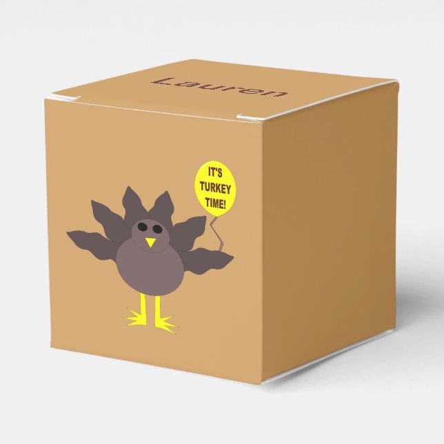 Turkey Time Thanksgiving Custom Favour Box (Front Side)