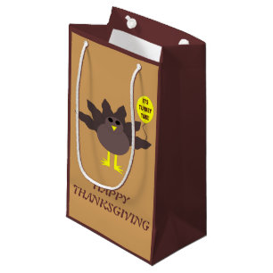Turkey Time Thanksgiving Custom Gift Bag