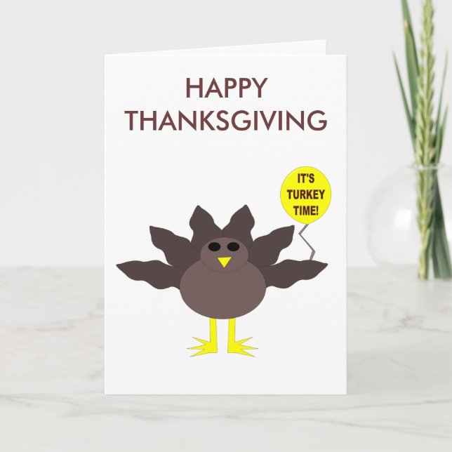 Turkey Time Thanksgiving Customisable Card (Front)