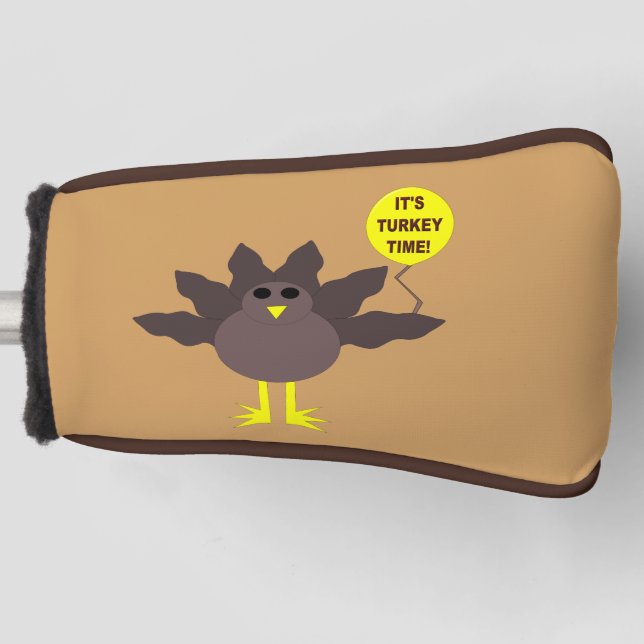 Turkey Time Thanksgiving Golf Putter Cover (Front)