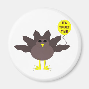 Turkey Time Thanksgiving Magnet