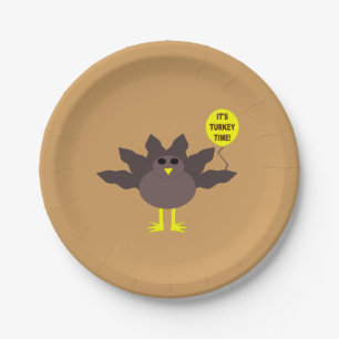 Turkey Time Thanksgiving Paper Plates