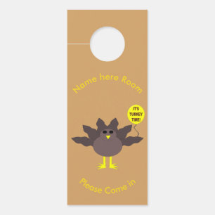 Turkey Time Thanksgiving Personalised Door Hanger