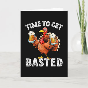 Turkey Time To Get Sted Retro Funny Thanksgiving M Card