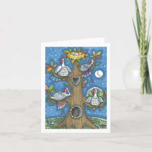 TURKEY TREE, THANKSGIVING FUNNY GOBBLERS Blank Card