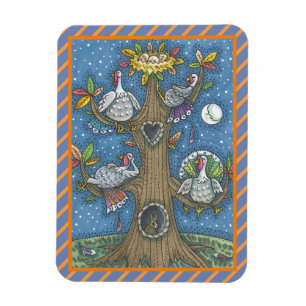TURKEY TREE, THANKSGIVING FUNNY GOBBLERS MAGNET