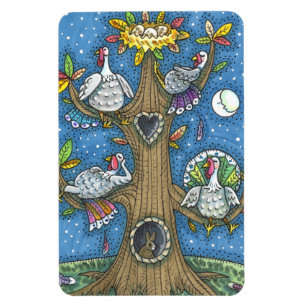 TURKEY TREE, THANKSGIVING FUNNY GOBBLERS ROOSTING MAGNET