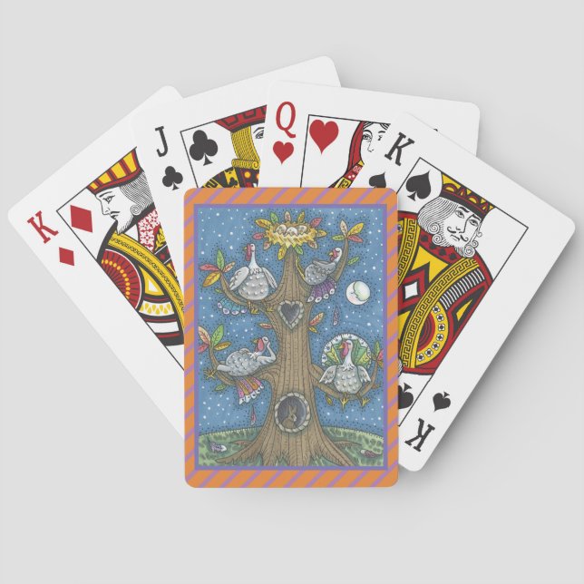 TURKEY TREE, THANKSGIVING GOBBLER PLAYING CARDS (Back)