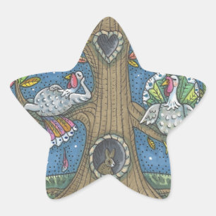 TURKEY TREE, THANKSGIVING GOBBLERS STICKERS Star