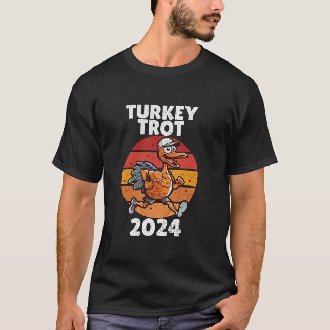 Turkey Trot 2024 Thanksgiving Turkey Running Runne T-Shirt (Front)