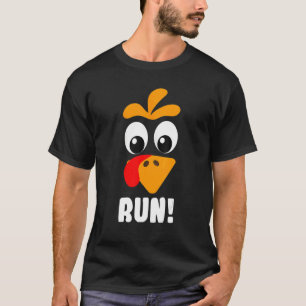 Turkey Trot Adult Running Costume Face Run Thanksg T-Shirt