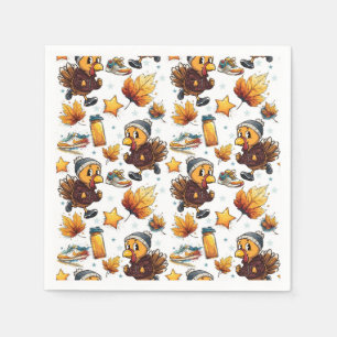 Turkey Trot Fun Run 5K Thanksgiving Running  Napkin