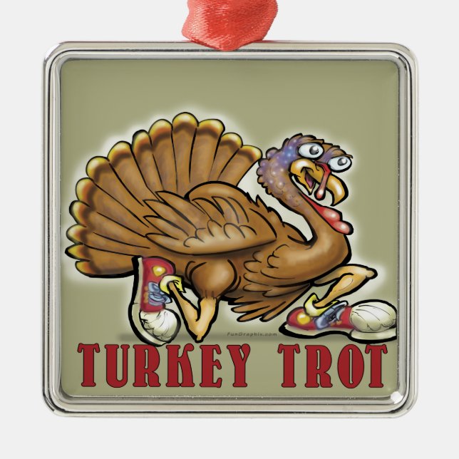 Turkey Trot Metal Tree Decoration (Front)