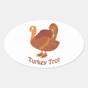 Turkey trot oval sticker