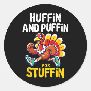 Turkey Trot Shirts Kids Thanksgiving Turkey Runnin Classic Round Sticker