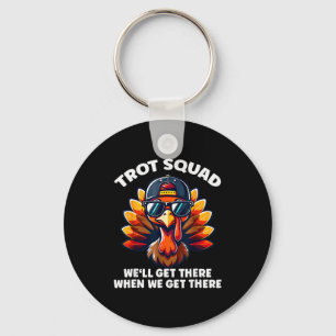 Turkey Trot Squad Funny Thanksgiving Running Costu Key Ring
