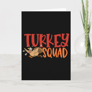 Turkey Trot Squad Funny Thanksgiving Running Match Card