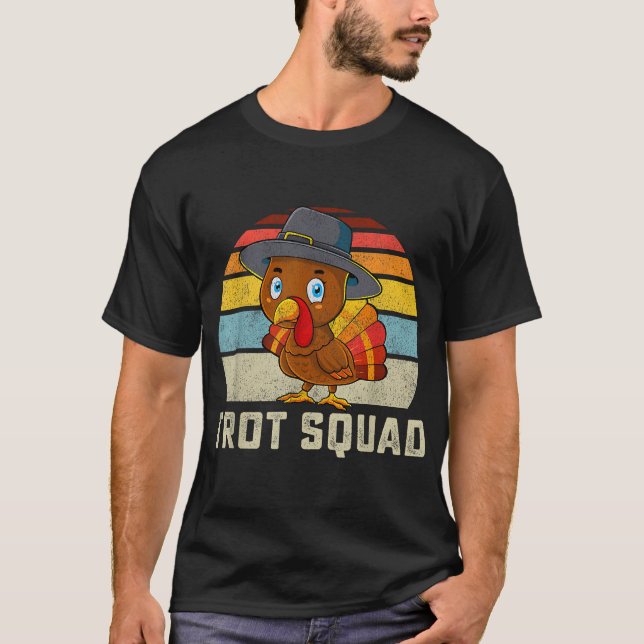 Turkey Trot Squad Thanksgiving Run Costume Men Wom T-Shirt (Front)