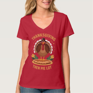 Turkey Trot, Then Pie Lot Minimalist Thanksgiving T-Shirt