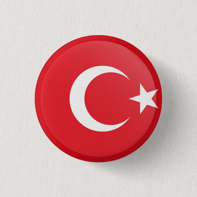 Turkey (Turkish) Flag 3 Cm Round Badge (Front)