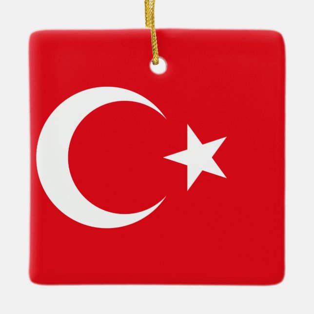 Turkey (Turkish) Flag  Ceramic Ornament (Front)