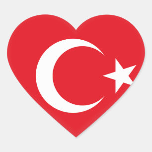 Turkey (Turkish) Flag Heart Sticker