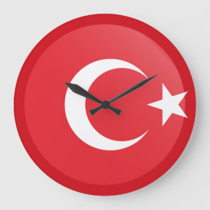 Turkey (Turkish) Flag Large Clock
