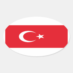 Turkey/Turkish Flag Oval Sticker