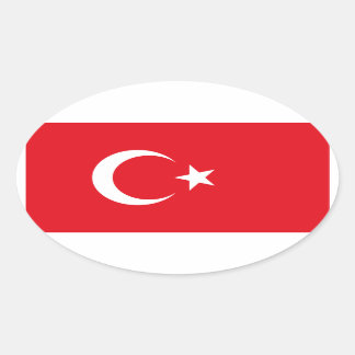 Turkey/Turkish Flag Oval Sticker
