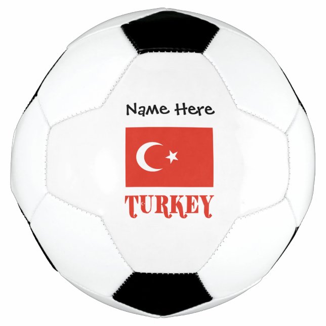 Turkey Turkish Flag Personalised Name  Football (Front)