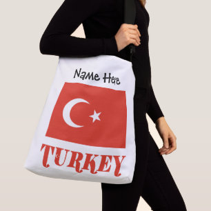 Turkey Turkish Flag Red Personalisation  Crossbody Bag