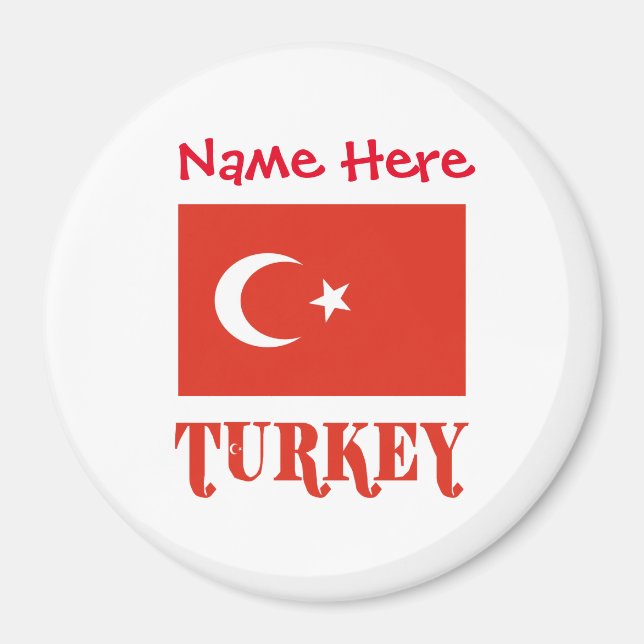 Turkey Turkish Flag Red Personalisation  Magnet (Front)