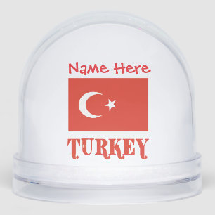 Turkey Turkish Flag Red Personalisation  Snowglobe