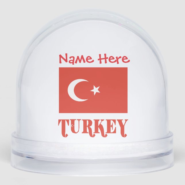 Turkey Turkish Flag Red Personalisation  Snowglobe (Front)