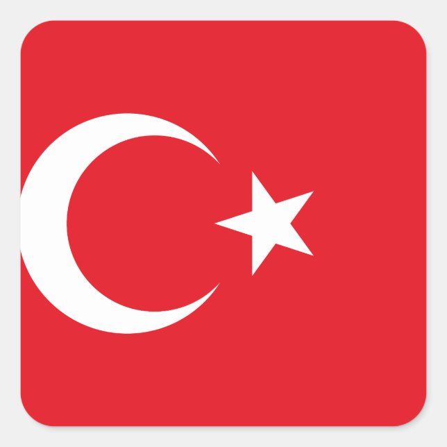 Turkey (Turkish) Flag Square Sticker (Front)