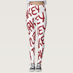 Turkey Turkish Flag Typography Pattern Leggings