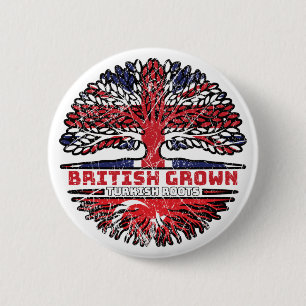 Turkey Turkish Uk United Kingdom British Tree 6 Cm Round Badge