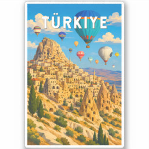Turkey Turkiye Illustration Travel Art Vintage