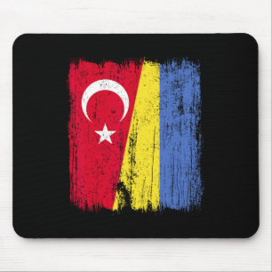 Turkey Ukraine Half Flag Turkish Ukrainian Heritag Mouse Mat
