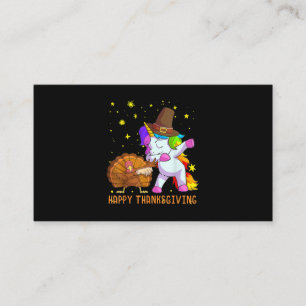 Turkey Unicorn Dancing Funny Thanksgiving Girls Wo Business Card