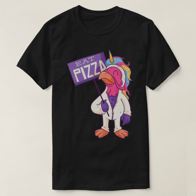 Turkey Unicorn Eat Pizza Adult Vegan Kids Funny Th T-Shirt (Design Front)