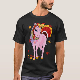Turkey Unicorn Funny Thanksgiving Unicorn Lover Ki T-Shirt