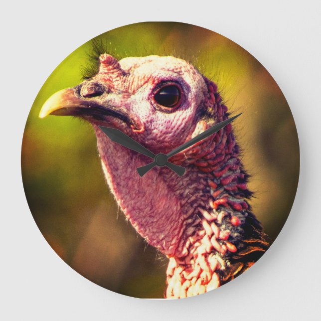 Turkey Up Close and Personal Acrylic Wall Clock (Front)