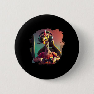 Turkey Video Game Gamer Thanksgiving Turkey 6 Cm Round Badge