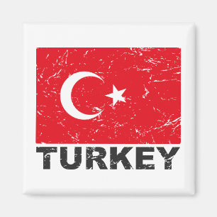 Turkey Vintage Flag Magnet