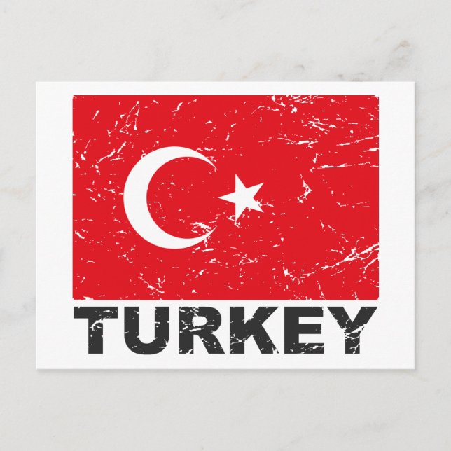 Turkey Vintage Flag Postcard (Front)