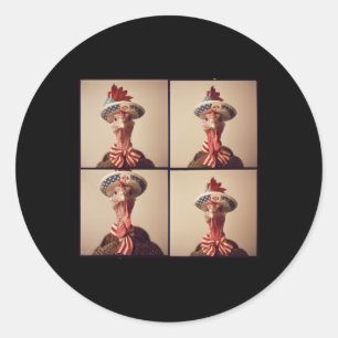 Turkey Vintage-foto Automata Style, Independence D Classic Round Sticker