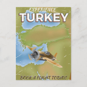 Turkey vintage travel poster postcard