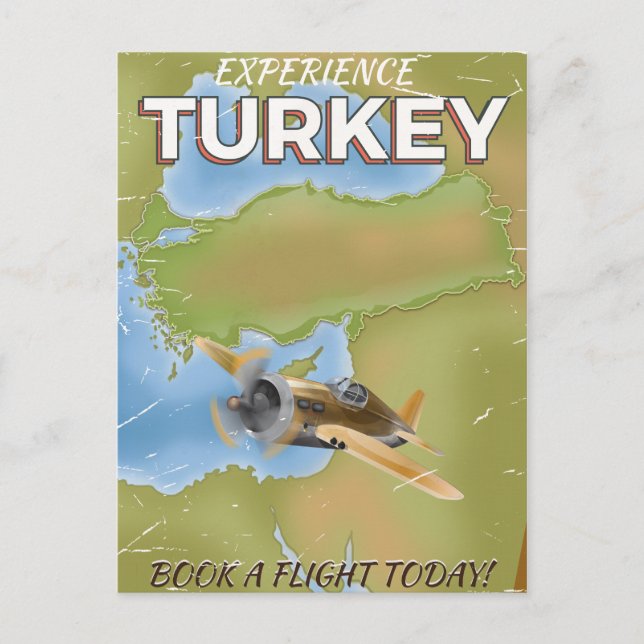 Turkey vintage travel poster postcard (Front)