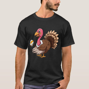 Turkey Volleyball Thanksgiving Turkey Playing T-Shirt
